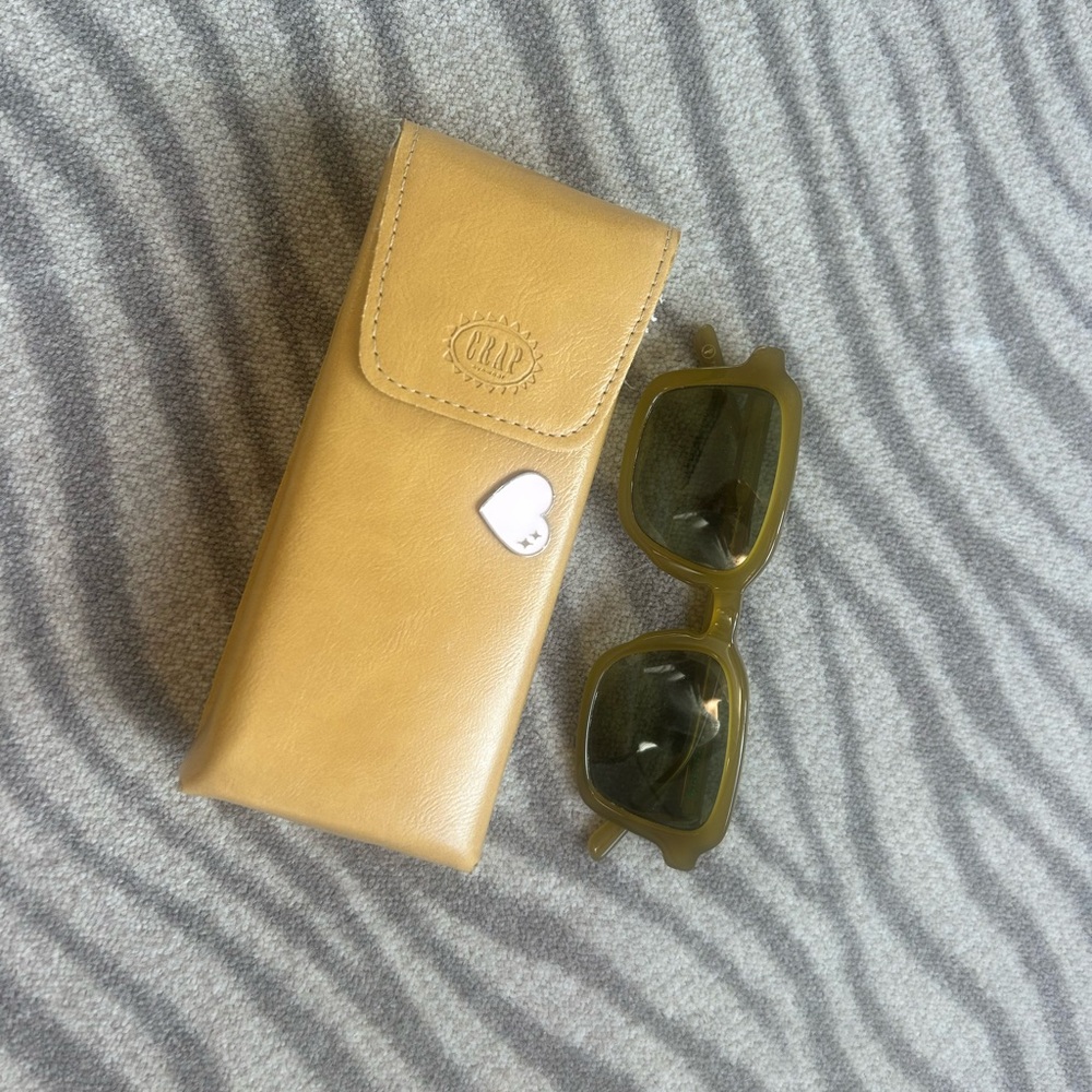 Crap Eyewear Olive Sunglasses with Tan Case
